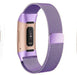 Smart Bracelet Stainless Steel Metal Strap Purple