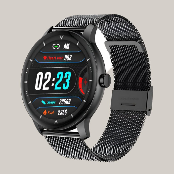 Full-Touch Smartwatch with Bluetooth Calling Blue Steel belt
