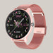 Full-Touch Smartwatch with Bluetooth Calling Pink Steel belt