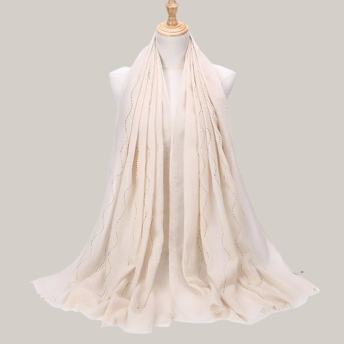 Solid color diamond and scarves Beige
