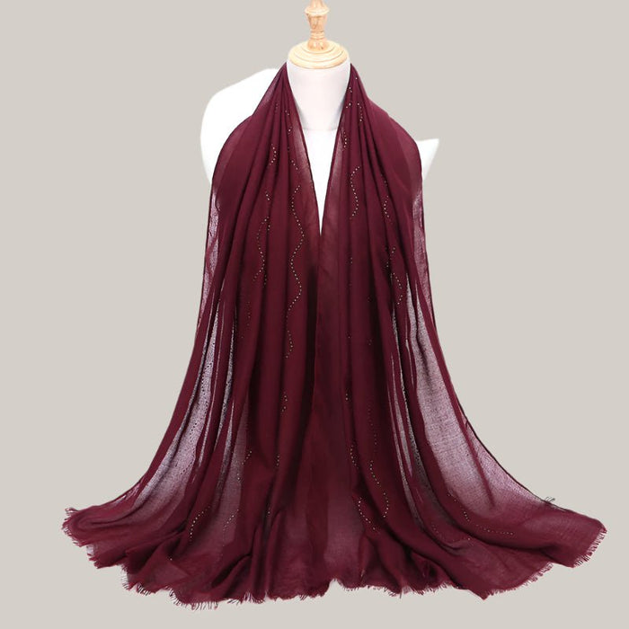 Solid color diamond and scarves Wine Red