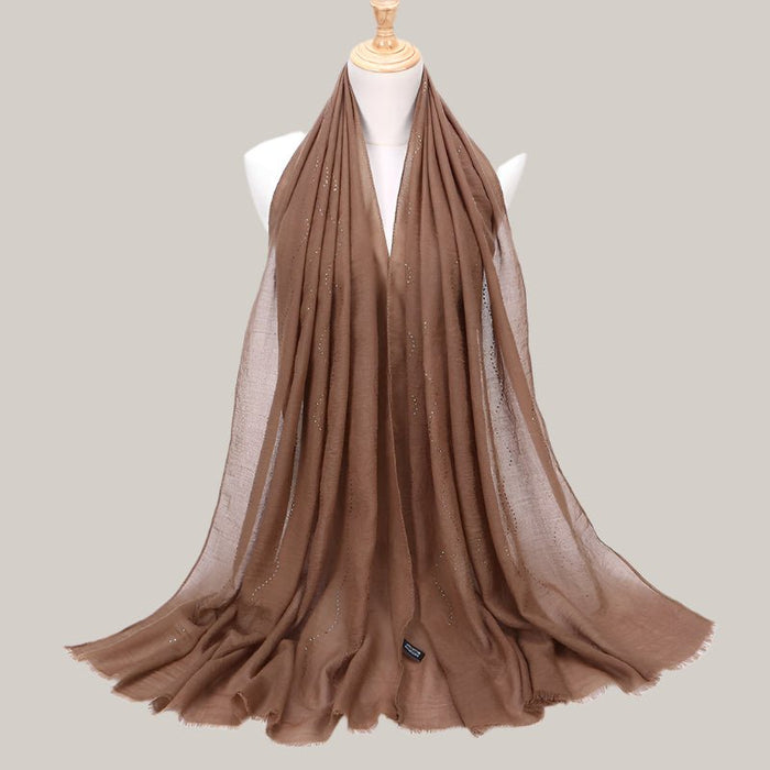 Solid color diamond and scarves Brown