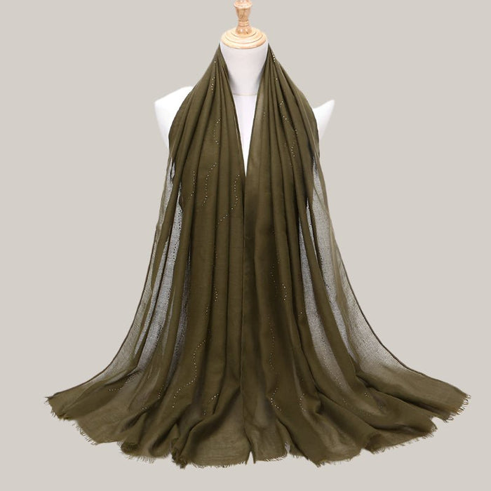 Solid color diamond and scarves ArmyGreen