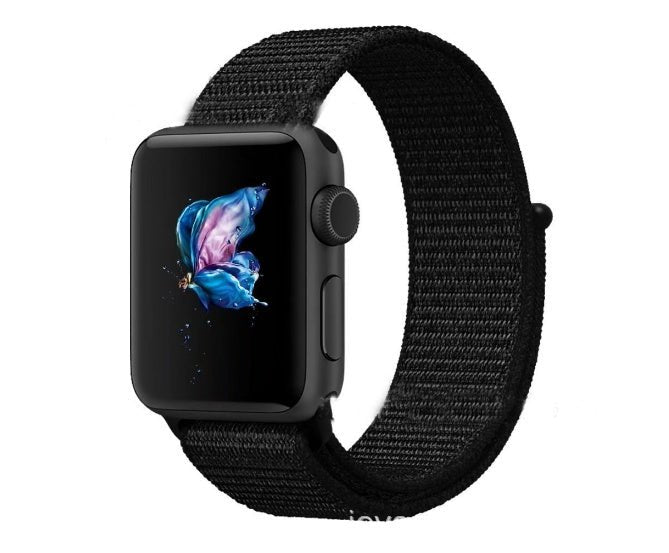 Sports Nylon Loop Watch Strap black