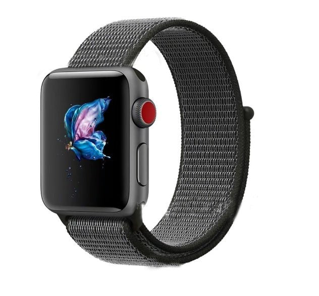 Sports Nylon Loop Watch Strap blackwhite