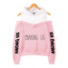 Strapless Long-Sleeved Hooded Sweater Pink