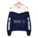 Long-Sleeve Hooded Knit Sweater