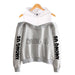 Long-Sleeve Hooded Knit Sweater Grey