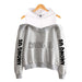 Strapless Long-Sleeved Hooded Sweater Grey