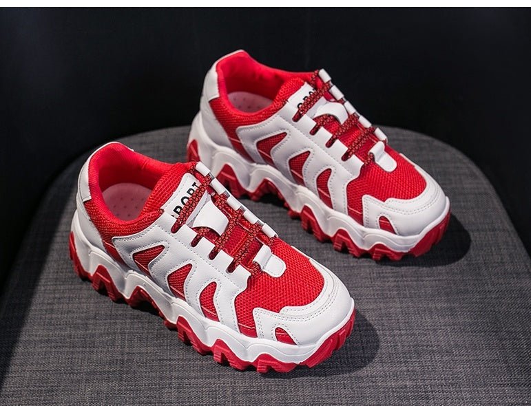 Casual Lace-Up Shoes for Students Red