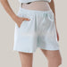 Women's Waffle-Knit Maternity Shorts Set Light Blue Pants