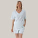 Summer Waffle Short Maternity Suit Azure set