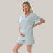 Women's Waffle-Knit Maternity Shorts Set Olive set