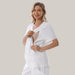 Women's Waffle-Knit Maternity Shorts Set White Top