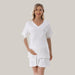 Women's Waffle-Knit Maternity Shorts Set Milky White