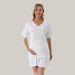 Summer Waffle Short Maternity Suit Milky White