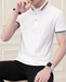 White polo with double black trim in an ivory interior.