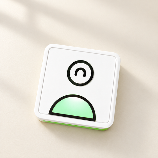 White and green mini printer on an ivory desk