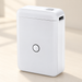 Compact white label printer on an ivory desk