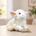 White plush sheep with beige hooves