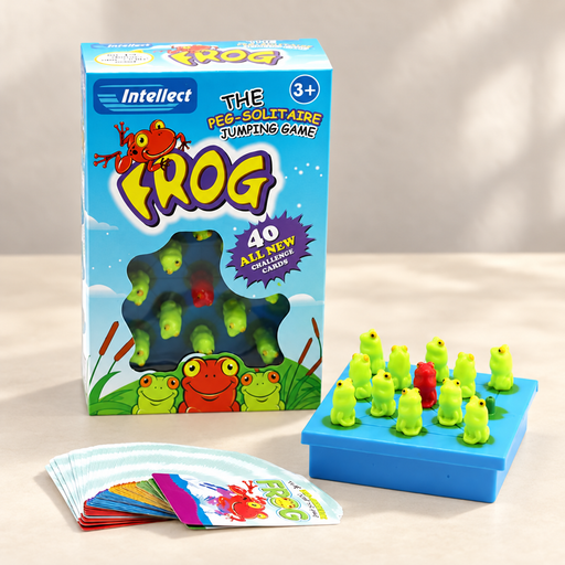 Frog solitaire game with board box and cards