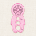 Pink quilling guide lying on ivory linen