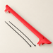 Red bicycle chainstay protector with two black cable ties