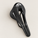 Black hollow bicycle saddle with silver detailing