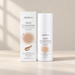 White liquid foundation bottle and box in ivory white shade