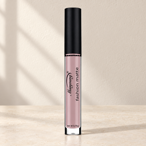 Mauve matte lip colour with black cap