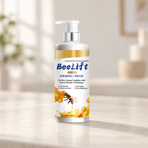 BeeLift pump bottle with its original white and gold label.