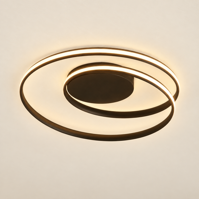 Two-ring bronze ceiling light