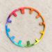 Rainbow watch dial ring on ivory stone
