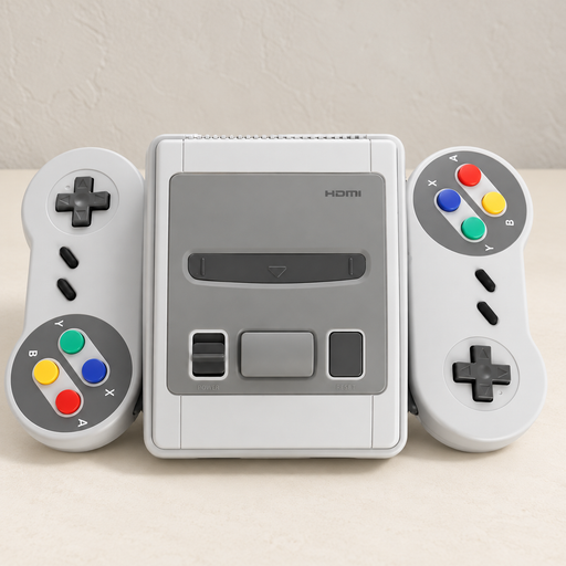 Grey console and two controllers