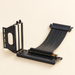 Black graphics card riser bracket and ribbon cable on ivory