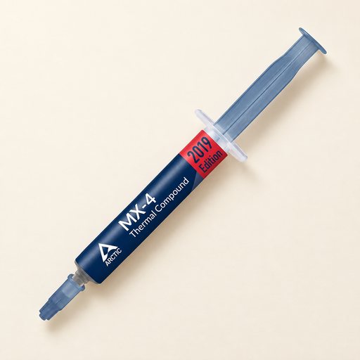 Blue MX-4 thermal compound syringe on ivory