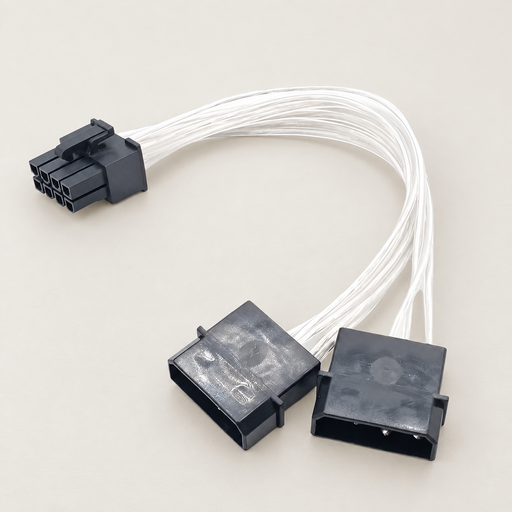 Clear white graphics card power cable assembly