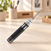 Black and silver screwdriver on an ivory workbench.