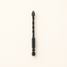 Single black cross-triangle drill bit on ivory surface