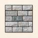 Square grey stone-effect wall sticker on ivory surface