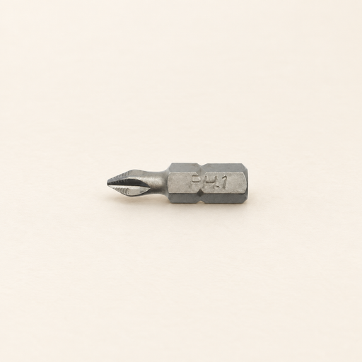 PH.1 screwdriver bit resting horizontally on an ivory surface