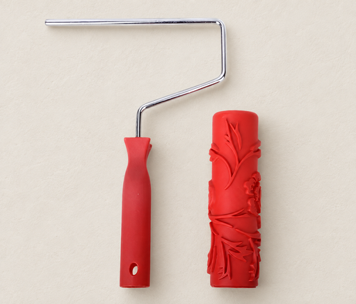 Red decorative roller and handle