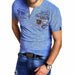Stylish Casual T-Shirt with Unique Prints Blue