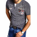 Stylish Casual T-Shirt with Unique Prints Dark Grey
