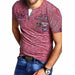 Stylish Casual T-Shirt with Unique Prints Wine Red