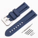 Watch accessories fit Penahai rubber strap men Blue silver buckle