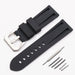 Penahai Men's Rubber Watch Strap Black silver buckle