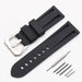 Watch accessories fit Penahai rubber strap men Black silver buckle
