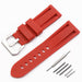 Penahai Men's Rubber Watch Strap Red silver buckle