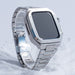 Stainless Steel Watch Case and Band Set Silver